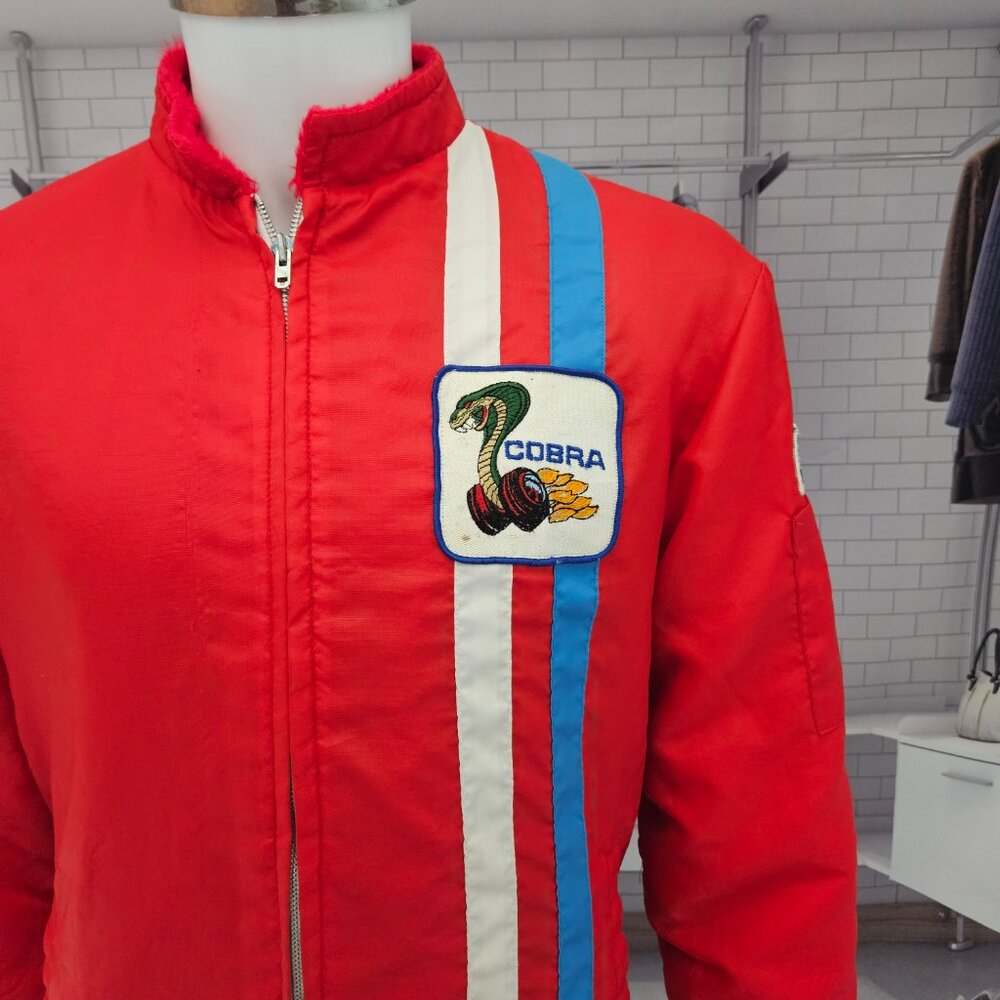 Ford Cobra Jacket Racing Mechanic Windbreaker COAT Red Size Medium